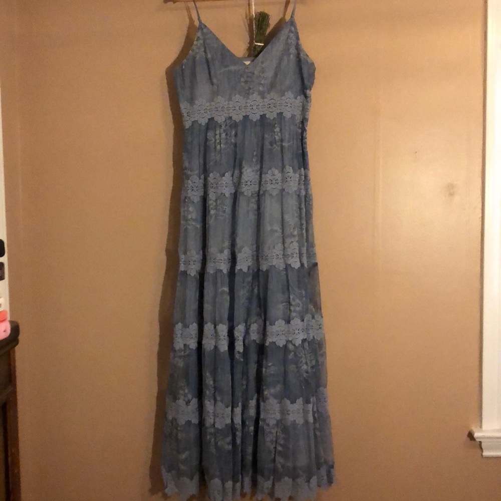 BHLDN Boho maxi dress - robin’s egg blue